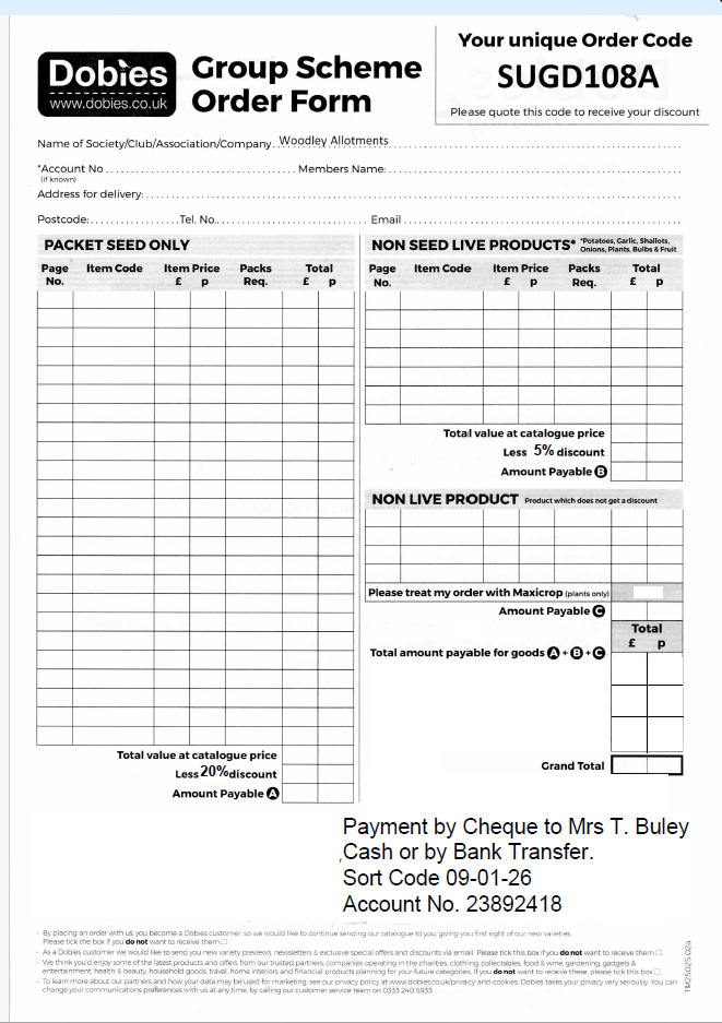 Dobies Seeds Group Scheme Order Form – 2026 | Woodley Allotments ...